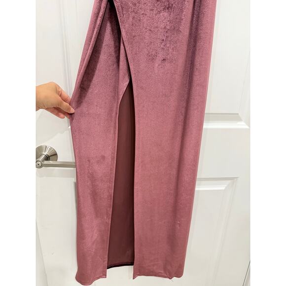 Lulus Debut Diva Mauve Velvet Maxi Dress S - Picture 5 of 8